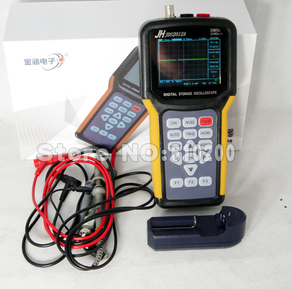 Wholesale-FreeShipping 2 in 1 single channel Handheld Digital storage oscilloscope + Digital multimeter English menu 3.2