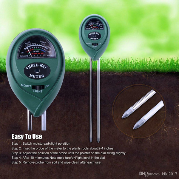 3-in-1 Soil Moisture Meter for Gardening Farming with PH Acidity Moisture and Sunlight Testing Soil PH Meter Soil Light Sensor