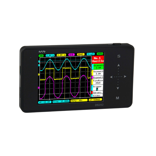 Wholesale-O059 DS202 Bandwidth 1MHz 2 CH Mini Portable Pocket Handheld Digital Oscilloscope FREE SHIPPING