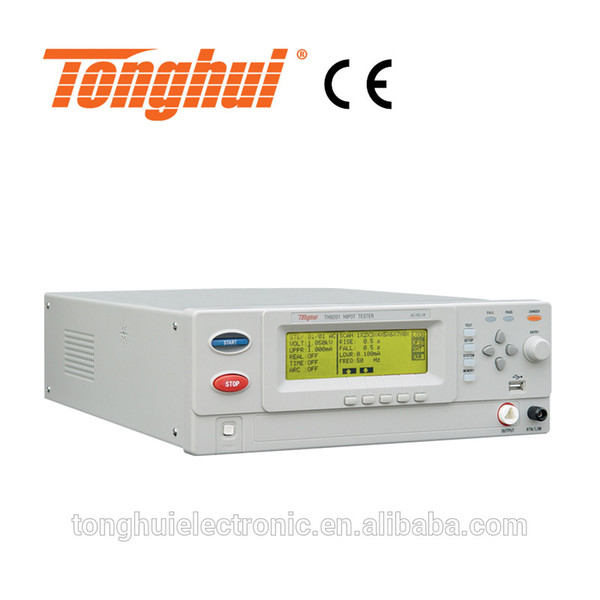 CE Approval AC/DC Withstanding Voltage& Resistance Tester TH9201, Current test range AC 0.1mA - 30mA DC 0.01mA - 10mA