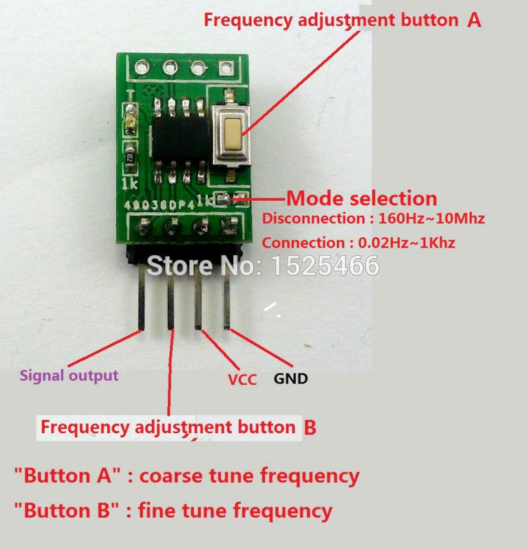 Wholesale-0.02H-10Mhz Adjustable Square Wave Pulse Signal generator Module replace MCU LM358 CD4017 NE555 PWM AD9850 AD9851 DDS controller