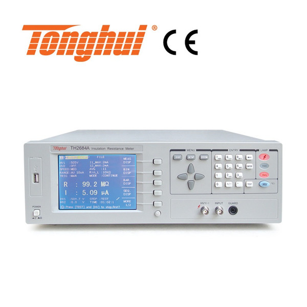 CE Approval High Precision IR Tester TH2684A with LCD Display, Measurement voltage 10V-1000V, single-output, Measurement range 10k to 100T