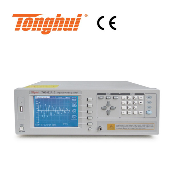 CE Approval Impulse Winding Tester TH2882AS-5, LCD display, Output Impulse Voltage 500V-5000V, 100V Steps ±5% of set value± 25V