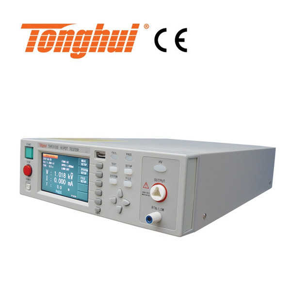 CE Approval AC withstanding voltage tester TH9310B, AC:5kV/10mA, TFT-LCD display, Rapidly discharging and arc detection