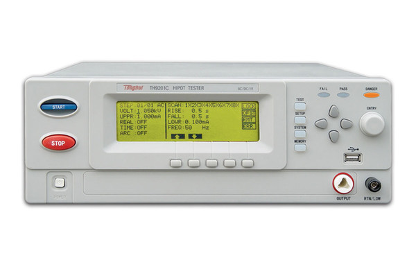 DC withstanding voltage tester TH9201C, Current test range AC 0.1mA - 20mA, 240*64 Dot-matrix graphic LCD display