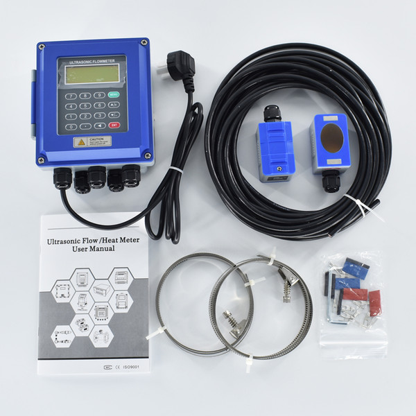 Digital Ultrasonic Water Flowmeter Wall Mounted flow meter TM-1 Transducer DN50mm-700 TUF-2000B RS485 IP67 protection