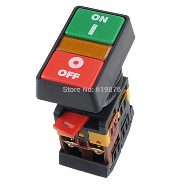 Wholesale- 10PCS ON OFF START STOP Push Button w Light Indicator Momentary Switch Red Green Power APBB-30N