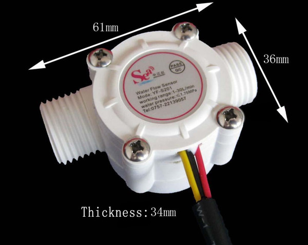 Water Heater Water Flow Sensor Flow Meter 1-30L/min 1.75MPa for Water Control Unit / Hall Flow Meter