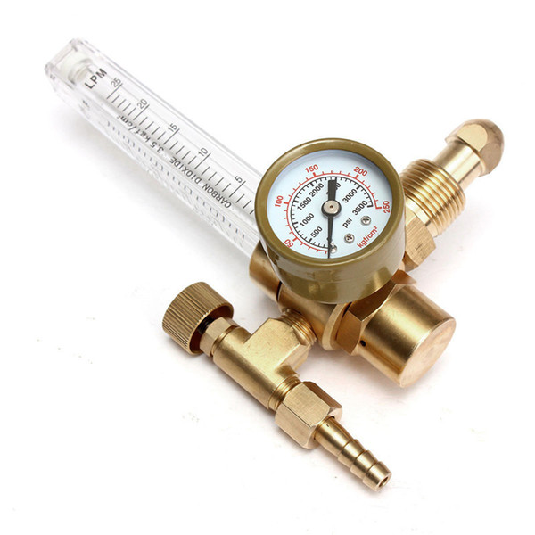 Freeshipping New CO2 Argon Pressure Reducer Flow Meter Control Valve Regulator Reduced Pressure Gas Flowmeter Welding Weld Flowmeter