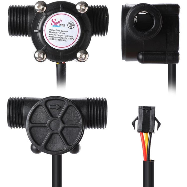 G1/2 Water Flow Sensor Switch 1.75MPa Hall Water Flow Switches 1-30L/min Flow Meter Water Sensor for Wall Hob Turbine