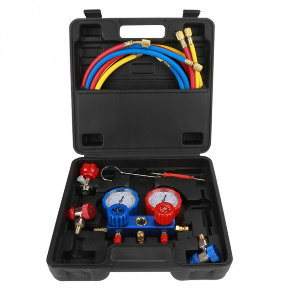 R134a Air Conditioning Refrigerant Manifold Gauge Set with 1.5m Length Charging Hoses