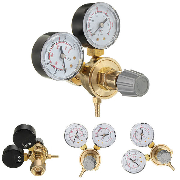 Freeshipping Professional Argon CO2 Pressure Reducer Copper Mig Flow Control Valve Dual Gauge Welding Regulator