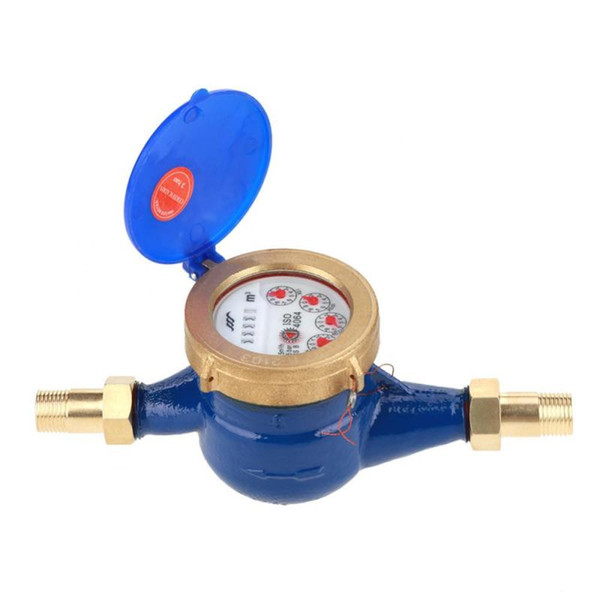 DN15 Plastic Cold Water Meter Blue Single Water Flow Dry Table Measuring Tool Garden Home 360 Rotary Counter Watermeter