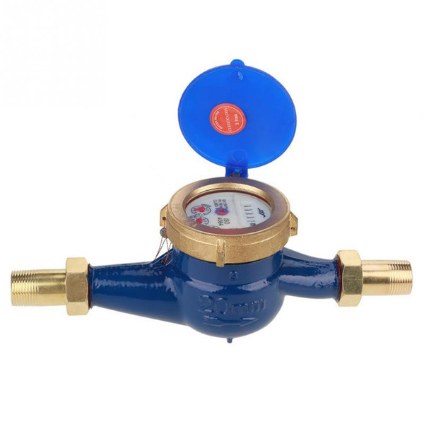 DN20 Plastic Cold Water Meter Garden Home Single Water Flow Dry Table Measuring Tool 360 Rotary Counter Meter