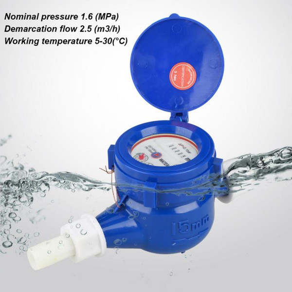 Precise DN15 Garden Home Plastic Cold Water Meter Single Water Flow Dry Table Measuring Tool