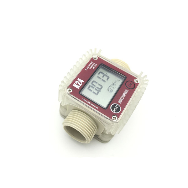 Freeshipping K24 LCD Turbine Digital Diesel Fuel Flow Meter for Chemicals Water Sea Adjust