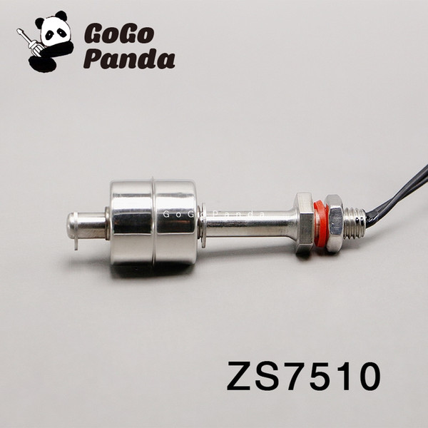 Free Shipping ZS7510 M10*75mm Tank Liquid Water Level Sensor Stainless Steel Float Switch Normal Close Type Wire Line:30cm NC