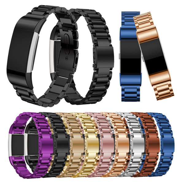 For Fitbit Charge 2 Strap Stainless Steel Bracelet Watch Band for Fitbit Charge2 Band Smart Watch Wristband Replacement Colorful