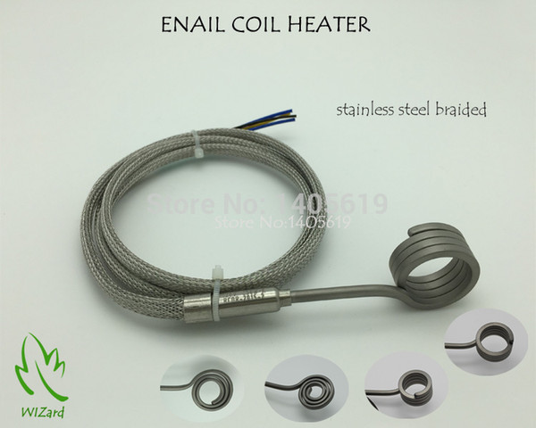 NAIL COIL HEATER, STAINLESS STEEL BRAIDED SLEEVE, THERMOCOUPLE K,With XLR, (SUPPORT CUSTOM)