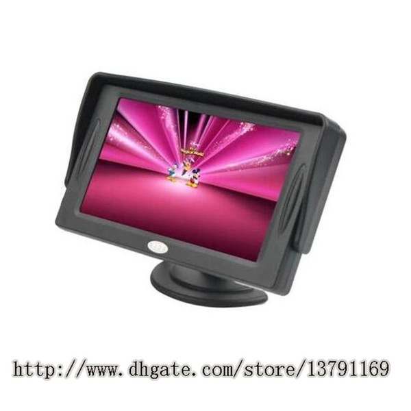 4.3 Inch LCD TFT Rearview Monitor Screen Backup Camera Rearview Backup Monitor Reverse Camera for Car Black