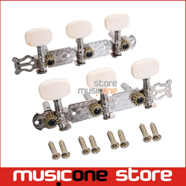 1L1R A set of 2 Pcs Chrome Classical Guitar Tuning Pegs Keys Tuners Machine Heads