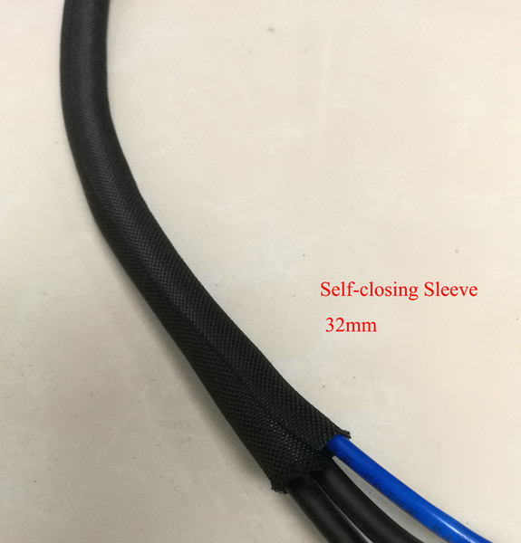 32mm Dia Open Structure Self-closing Braided Wrap Wire Cable Protection Sleeves,about 3 meters/lot