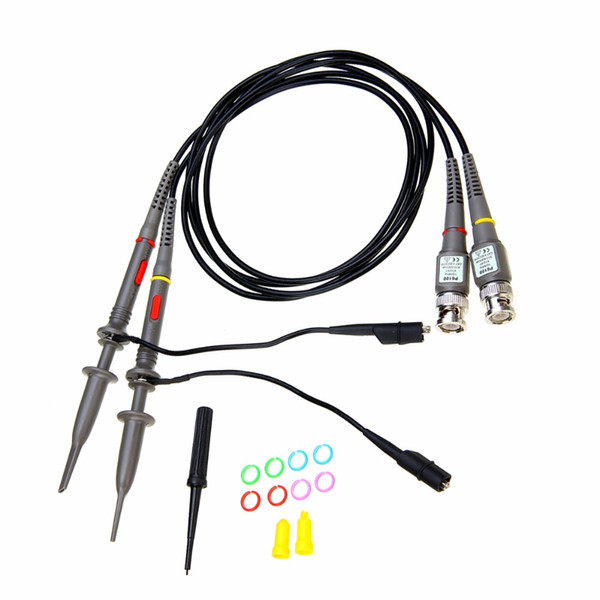 2pcs P6100 BNC Oscilloscope Probe kit 100MHz 1X 10X High Precision Scope Analyzer Alligator Clip Probes Test Leads