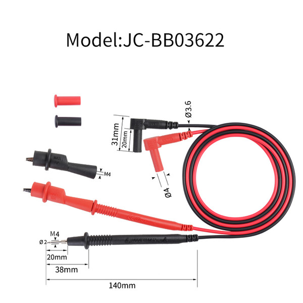 High quality universal copper testing probe test leads for multimeter with M4 screw alligator rating CATIII 1000V AC 10A