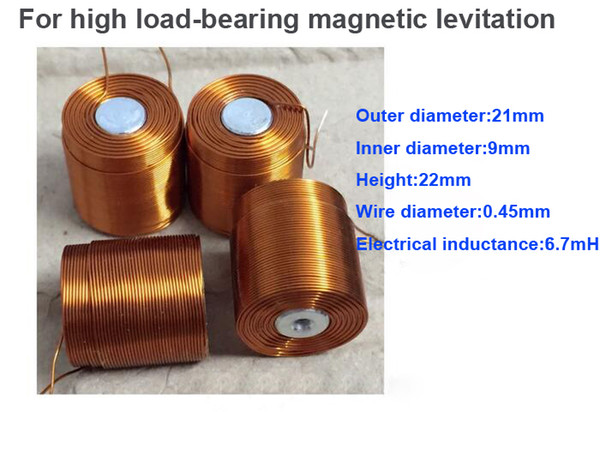 4PC/LOT Magnetic Levitation Coil 21*22MM For High Load-bearing Levitation System Large Outside Diameter DIY Full Copper Core Coil