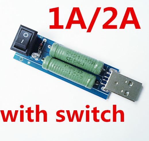 10pcs USB 1A /2A load resistances aging resistance measurement of discharge current resistors power Voltage tester with switch