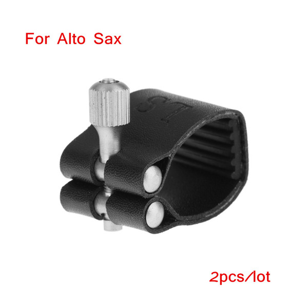 New Alto Sax Saxophone Mouthpiece Ligature W/Fattener PU Leather Metal Material Top Quality Saxophone Accessories