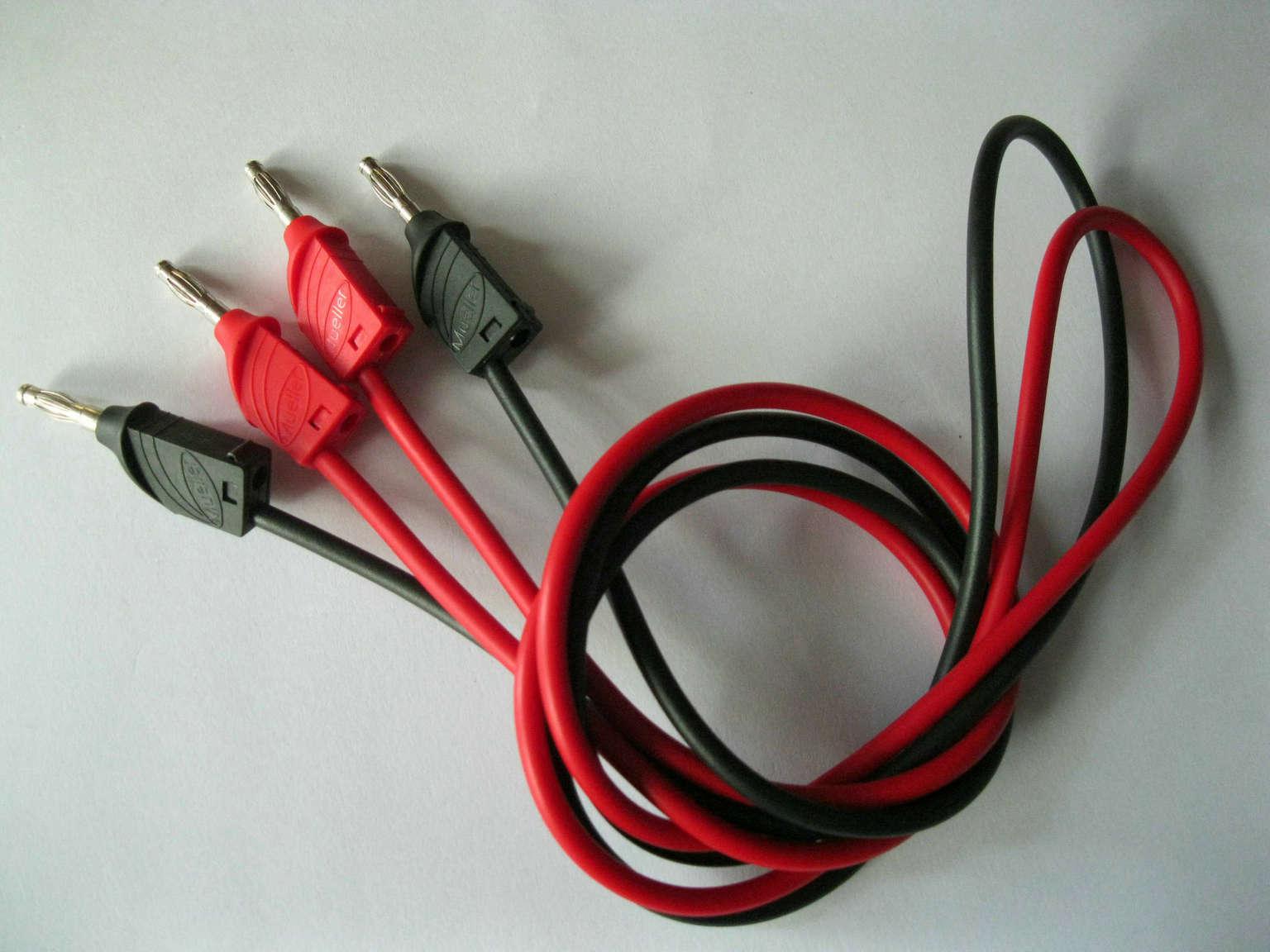 2 Set(4pcs) 2 Colors Red Black to B Type Banana Plug Silicone Lead Test Cable High voltage