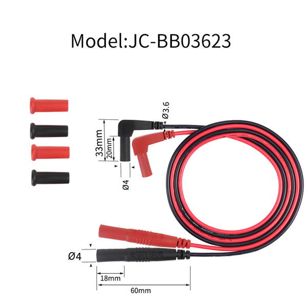 Economical universal test probe testing cable for multimeter with horizonal plug rating CATIII 1000V AC 10A cable length 1M