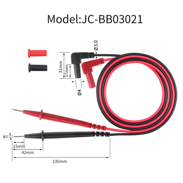 Economic universal testing cable test leads for multimeter with cross plug rating CATII 600V AC 10A