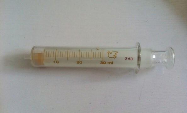 30ML Glass syringe injector sampler dispensing with ink chemical