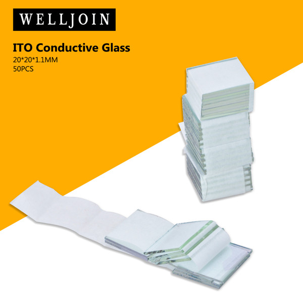 20x20x1.1mm, <6 ohm/sq, 50pcs/lot Lab Transparent Conductive Indium Tin Oxide ITO Glass