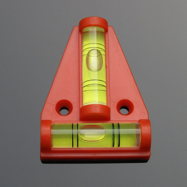 (20 Pieces/Lot) T type Bubble Spirit Level Triangular Plastic Mini bubble level Accessories Color Red Black Orange 58*44*13mm