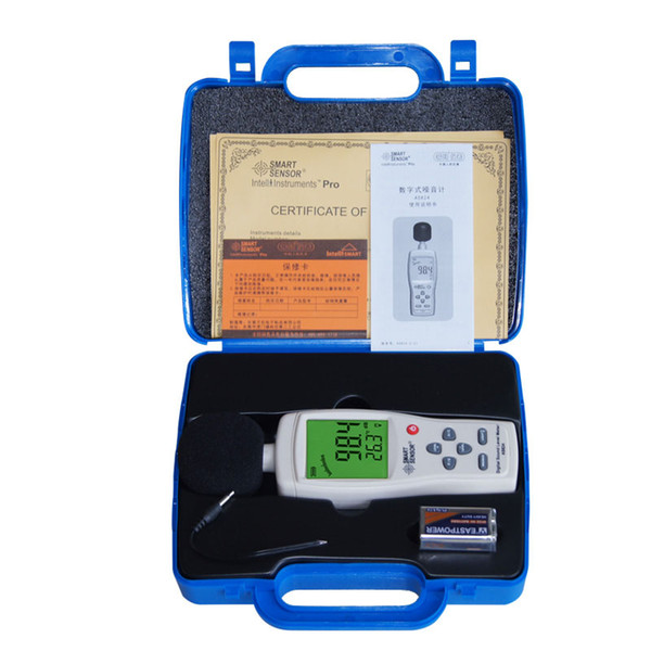 Freeshipping Smart Sensor AS824 Digital Sound Level Meter/sound pressure level 30~130dB Noise meter With Carry Box