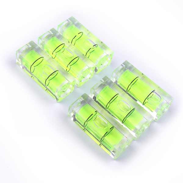 Free shipping 10*10*29 mm Square Spirit Level Bubble with Magnetic stripe Transparent or Green