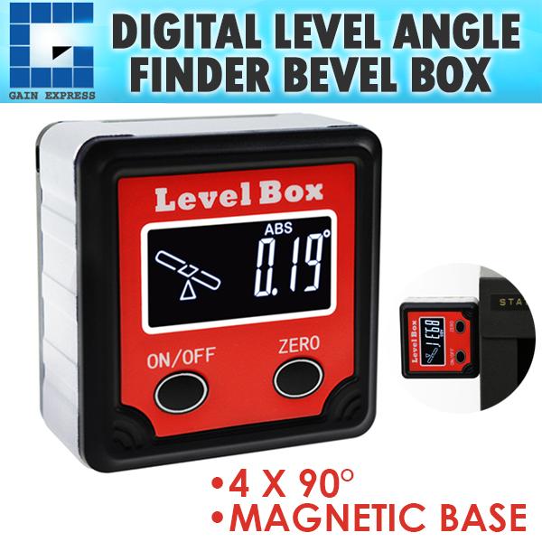 AGF-260 Digital Level Angle Finder Bevel Box Magnetic Base Backlight Tilt Direction Indicator, 360° (4 x 90°) Inclinometer Protractor Gauge