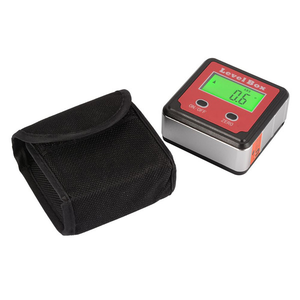 4x90 degree Digital LCD Angle Angle Finder Protractor Inclinometer Bevel Level Box Base Storage Bag BI734