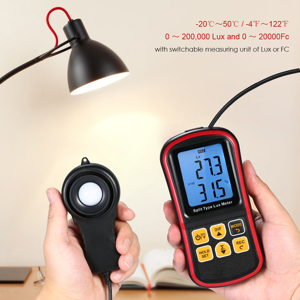 Digital Lux Meter BT Photometer Luxmeter Handheld Illuminometer Luminometer 0-200000 Lux Light Meter