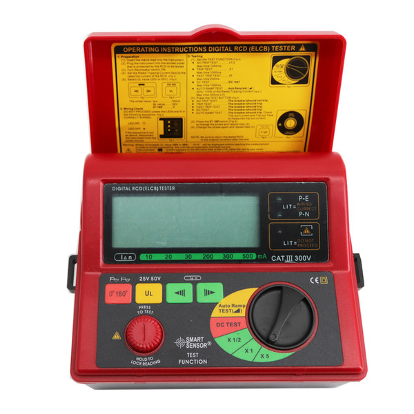 Digital RCD Tester Smart Sensor AR5406 10-500mA Leakage Tester Leakage Current Test