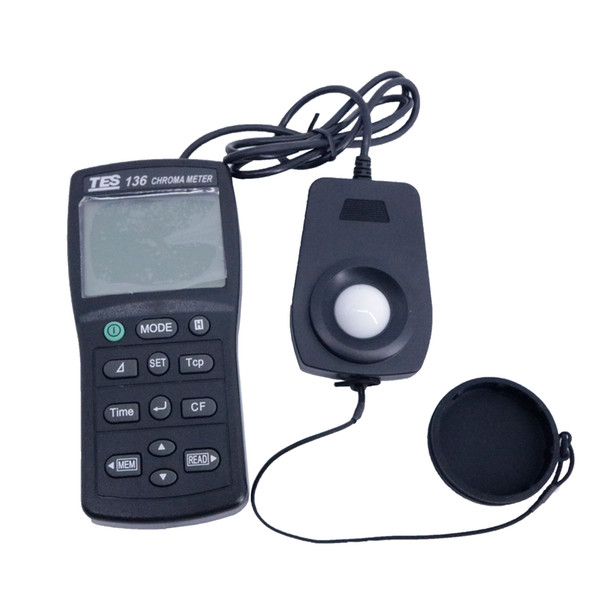 TES-136 Portable Chroma Meter illuminometer Light Meter Measuring range 0.1 to 99990 lx, 0.01 to 9999 fc Measuring Rate 1 sec