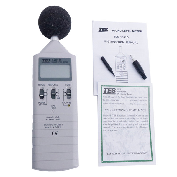 TES-1351B Digital Sound Level Meter Noise Meter Accuracy plusmn 1.5dB Frequency Range 31.5Hz to 8KHz