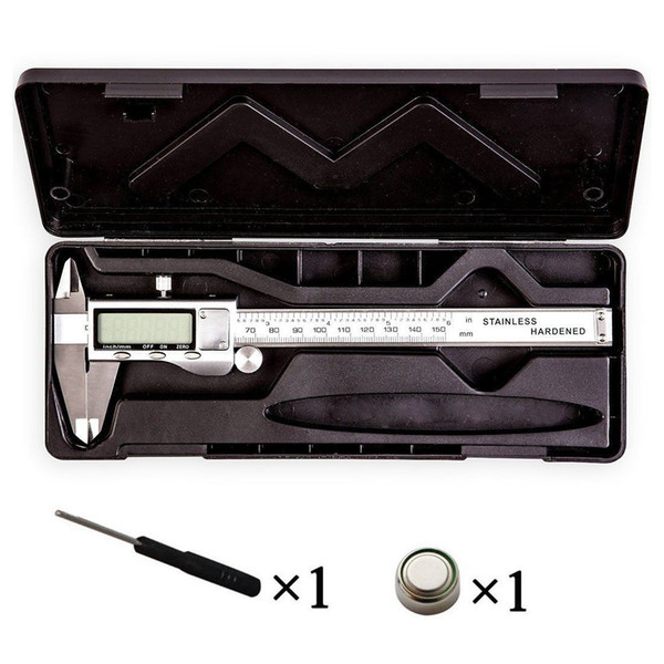 6 Inch 150mm Stainless Steel Electronic Digital LCD Caliper Vernier Caliper Micrometer Measuring Caliper Rulers Tools