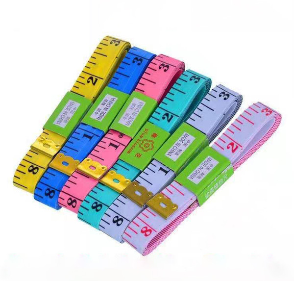 Hot New Designer Portable Colorful Body Measuring Ruler Inch Sewing Tailor Tape Measure Soft Tool 1.5M Sewing Measuring Tape Christmas Gift