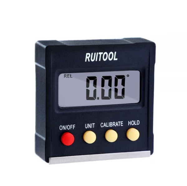 RUITOOL 360 Degree Mini Digital Protractor Inclinometer Electronic Level Box Magnetic Base Measuring Tools