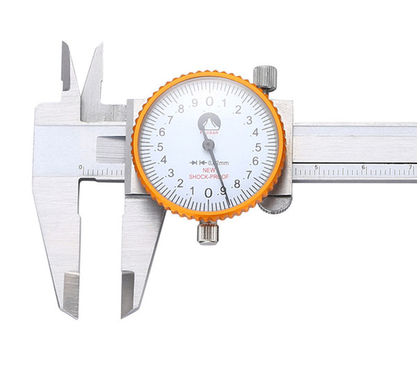 Freeshipping Dial Caliper 0-100mm/0.02mm Vernier Caliper Stainless Steel Shock-proof Metric Micrometer Gauge Measuring Tools