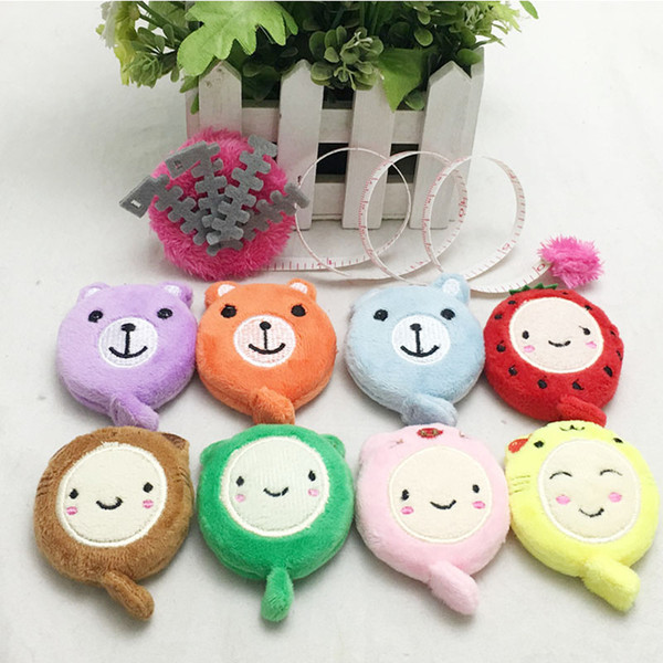 Cartoon Plush Animals Shaped Tape Measures 150cm 60 Inch Measure Ruler Retractable Tape Sewing Tool